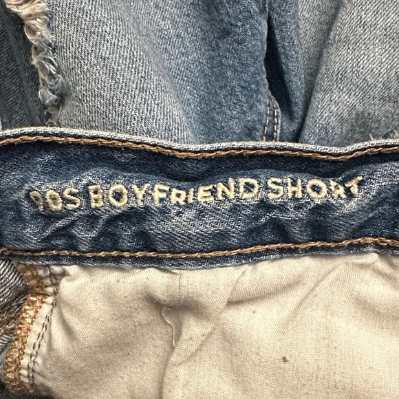 American Eagle Outfitters Women's Ripped Blue Jean Shorts - Picture 3 of 4